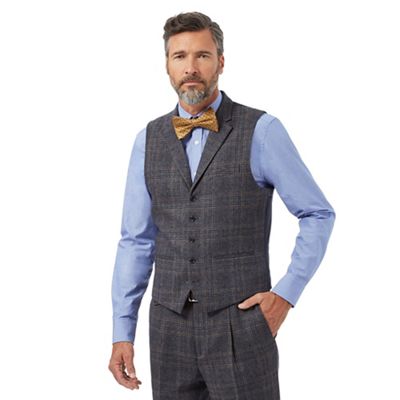 Hammond & Co. by Patrick Grant Navy checked tailored waistcoat with wool